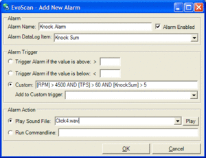 EvoScan v0.98 Now with Power &amp; Torque Graphing - Map Tracing completed also!-evoscanalarmknock.gif