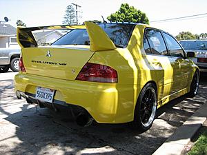 Yellow EVO9 conversion with new Gloss Black VOLK le28n on Dunlop Sport maxx tires-mycar2.jpg