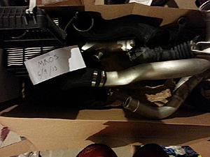 Stock intercooler and piping, Stock downpipe, Injen Piping and intake, Stock Airbox-20130610_193019.jpg